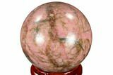 Polished Rhodonite Sphere - India #116163-1
